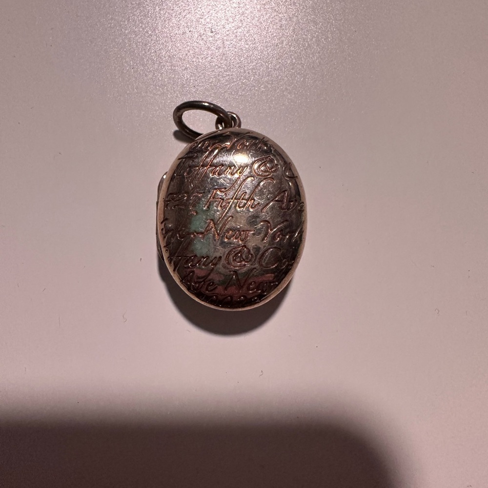 Tiffany & Co Notes Script Oval Locket